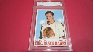 1970 Topps #18 Pit Martin Blackhawks PSA 8 - NM/MT - Picture 1 of 5