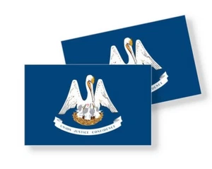 PEGATINAS DE BANDERA DEL ESTADO LOUISIANA - Calcomanía de vinilo - Elige la talla - Juego de 2 pegatinas - Imagen 1 de 3
