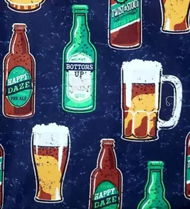 Taza botella cerveza elaboración artesanal borrador alcohol Pilsner JoAnn tela de algodón por yarda - Imagen 1 de 6