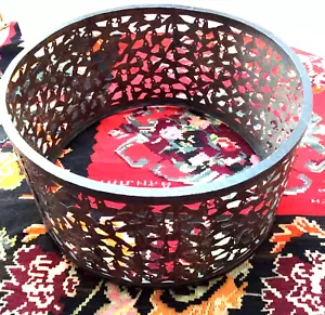 Haitian Handcarved 90”Round 16” H 20’W Metal Drum Table Base Unique Bird.Design - Picture 1 of 9