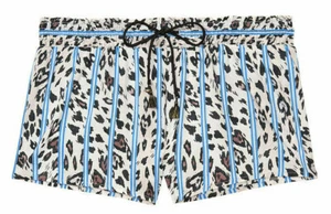 Victoria's Secret Schlafshorts Leopard Animal Print Gr. L-XL schwarz weiß blau - Bild 1 von 12