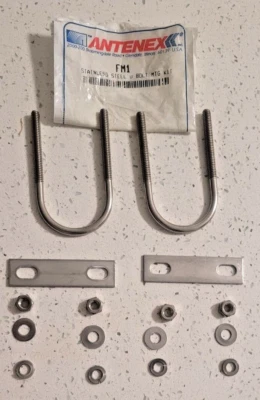 KIT MTG perno en U de acero inoxidable ANTENEX FM1 para montaje antena base fibra de vidrio Foto 1 de 2