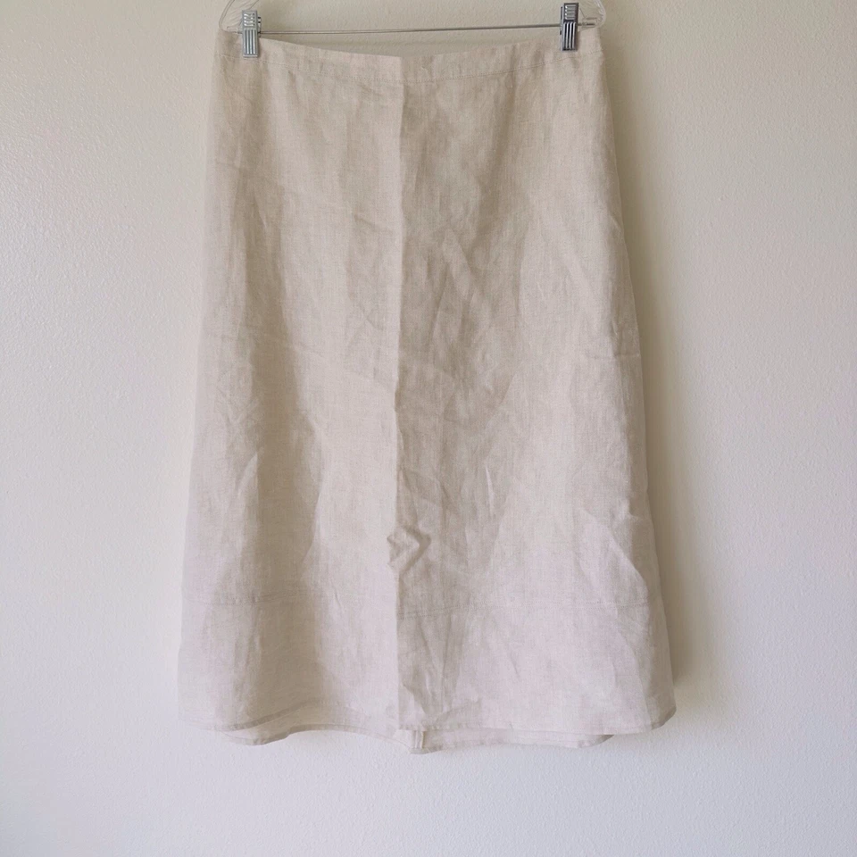 100% Linen Grandma Core Midi Skirt Size PL Lagenlook Kim Rogers - Image 1 of 4