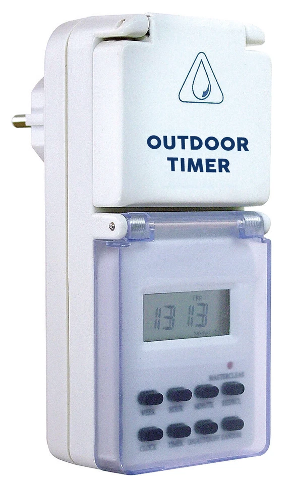 Zeitschaltuhr digital Steckdose Außen Timer Steckdose Wochenprogramm IP44 - Bild 1 von 1