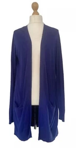 Long Tall Sally LTS Women's Longline Cardigan Cobalt Blue Open Pockets Sz Small - Picture 1 of 7