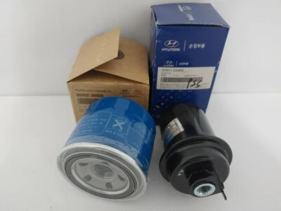 GENUINO NUEVO HYUNDAI EXCEL SEDÁN 1.5 L GASOLINA TODOS LOS MODELOS PAQUETE DE FILTROS (ACEITE + COMBUSTIBLE) Foto 1 de 4