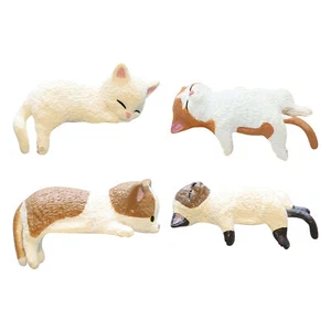 2X Miniature Cat Statue Cute Cat Figurine Home Desk Computer Monitor Decoration - Picture 1 of 16