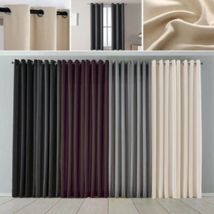 2X Blockout Curtains Blackout Window Curtain Draperies Pair Eyelet for Bedroom - Picture 1 of 20
