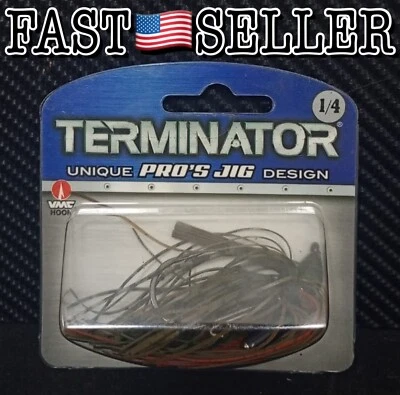 Terminator Pro's Jig Weedless 1/4 oz Fishing Jig - Green Pumpkin Orange - New! - Image 1 of 3