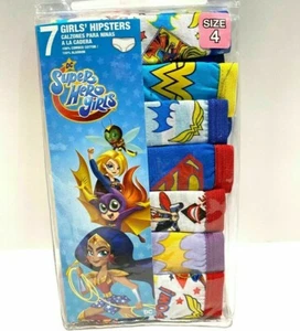 DC Superhero Girls Underwear Hipsters 7 Pack Panties Size 4 D21 - Picture 1 of 6