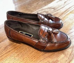 Cole Haan Bragano Herren Größe 8W Schuhe Braun Leder Mokassinnaht Geflochten Quaste Halbschuhe - Bild 1 von 17