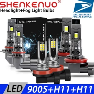 9005+H11+H11 LED Headlights+Fog Light Bulbs Kit 6000K White For 2021 Honda CR-V - Picture 1 of 17