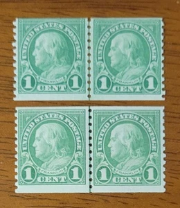 Vintage US Stamp #597 Franklin Joint Line Pair - Lot Of 2 MNH OG - CV $8 - Picture 1 of 3