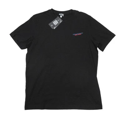 Мужская футболка Diesel с черным логотипом и графическим вырезом лодочкой и коротким рукавом - Изображение 1 из 3