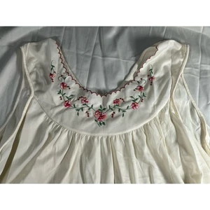 Vtg Katz Womens L Shift Nightgown Yellow Semi Sheer Coquette Granny Embroidery - Picture 1 of 9