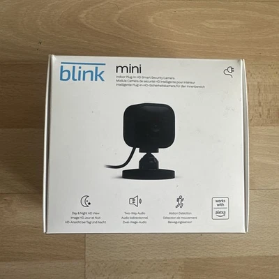 Blink Mini | Indoor Plug In Camera | 1080p Cam Security Motion Sensor | Black - Image 1 of 4