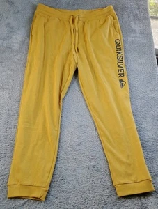 Quiksilver Men's Elastic Waist Logo Fleece Joggers Sweatpants Mustard XL MSRP 60 - Picture 1 of 4