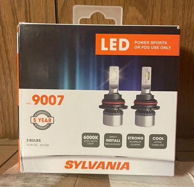 Paquete de 2 bombillas LED Powersport Sylvania 9007 para uso todoterreno/luces antiniebla Foto 1 de 2