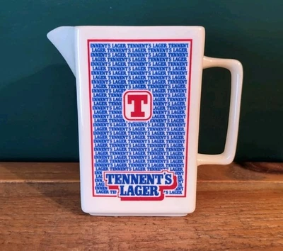 Tennents Scottish Larger Wade Ceramic Water Jug Breweriana Pub Bar Mancave - Image 1 of 4