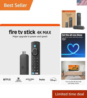 Fire TV Stick 4K Max - Dispositivo de transmisión 4K controlado por voz con 16 GB de almacenamiento Foto 1 de 4