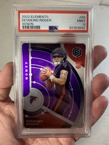 2022 Elements Desmond Ridder PSA 9 RC /54 Xenon Atlanta Falcons Pop 1 Rookie - Picture 1 of 2