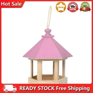 Vogelhaus für den Garten, Fenster, Holz, Käfig, Vogelsamen, Futterspender (Rosa) - Bild 1 von 10