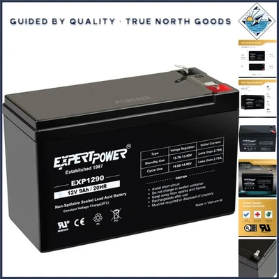 Reliable 12V 9Ah Rechargeable Battery - Maintenance-Free & Spill-Proof - Image 1 of 4