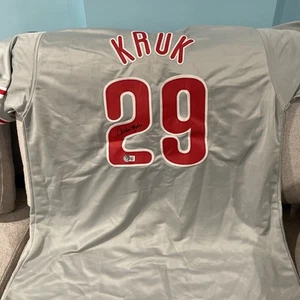 John Kruk Autographed Signed Philadelphia Phillies Grey Baseball Jersey BAS XL - Picture 1 of 5