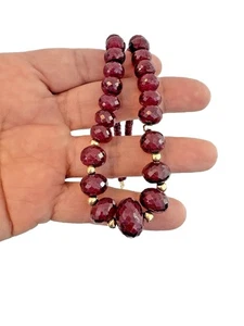 Ruby Necklace 14k yellow gold natural gemstone - Picture 1 of 4