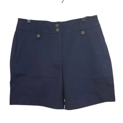 Talbots Chino Shorts Navy Blue 6" Inseam NWT Size 6 Petite Nautical Preppy - Image 1 of 4