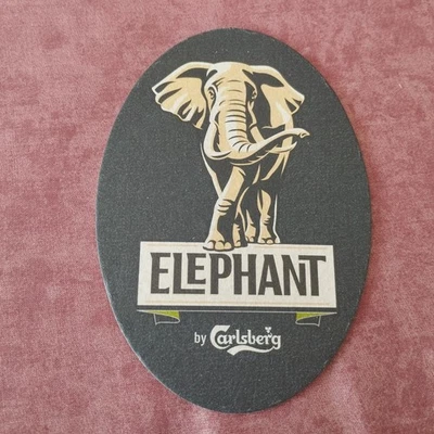 ANCIEN SOUS BOCK  CARTON OVALE CARLSBERG ELEPHANT+ HISTOIRE - Photo 1/2