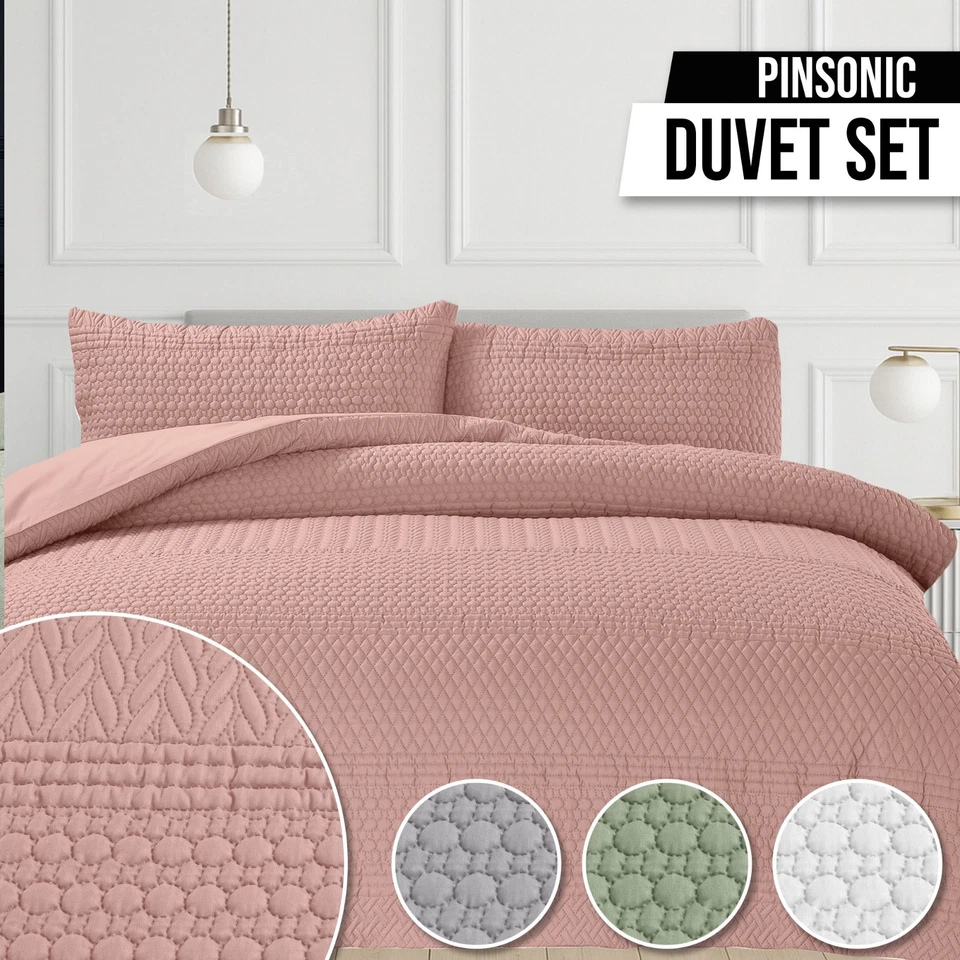 Conjunto de edredom de algodão chenille acolchoado fronha de cama poliéster pinsonic - Imagem 1 de 1