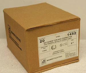 Midwest / Cooper 1452 452 CANTIDAD (20) 1" Juego Tornillo Conector EMT **NUEVO EN CAJA** - Imagen 1 de 5