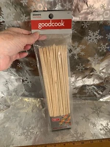 ❤️Goodcook Silver Bamboo 9.75” Skewers Pack, 100 Count For Grilling or Serving - Picture 1 of 5