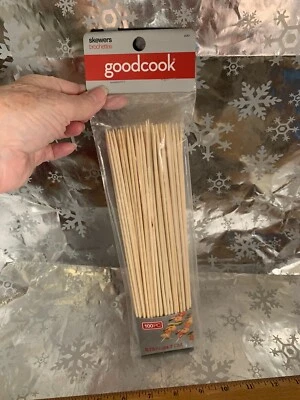 ❤️Goodcook Silver Bamboo 9.75” Skewers Pack, 100 Count For Grilling or Serving - Image 1 of 4