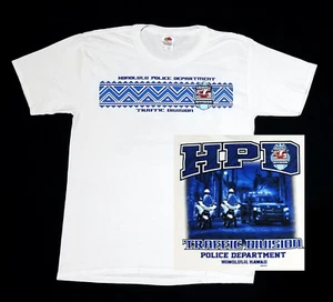 HONOLULU POLICE DEPT Shirt YOUTH KIDS LARGE White - HPD TRAFFIC DIVISION HAWAII - Picture 1 of 7