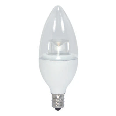 LED Chandelier Bulb B11 Candelabra E12 Base 3.5W 40W Clear 120V 3000K Warm White - Image 1 of 3