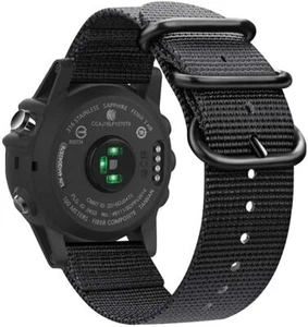 Band for Garmin Fenix 5X/5X Plus/3/3 HR Woven Nylon Adjustable Replacement Strap - Picture 1 of 17