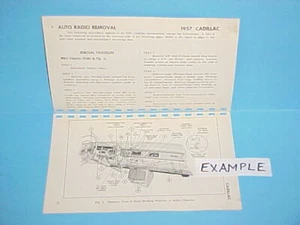 1957 RADIO REMOVAL SERVICE MANUAL CHOOSE YOUR MODEL CHEVROLET FORD THUNDERBIRD - Zdjęcie 1 z 10