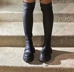 RICK OWENS Bozo Tractor Boots - Picture 1 of 5