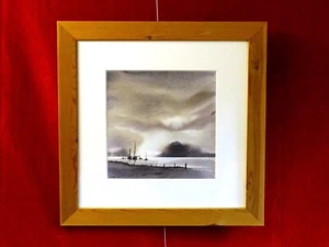 Original watercolour painting Keith W Nash Norfolk coast framed signed wall art - Picture 1 of 5