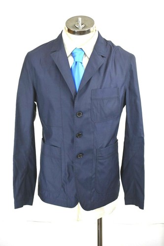 Giacca uomo Burberry Navy Davenport 3 bottoni tacca risvolto misto seta e lana 52R