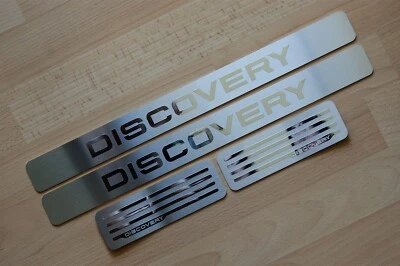 for LAND ROVER DISCOVERY 5 2017-2024 - CHROME Door Sill Scuff Plates Set of 4 - Image 1 of 4