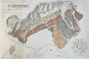 Mapa en relieve criado con vino Conegliano Valdobbiadene Prosecco Superiore - Imagen 1 de 1