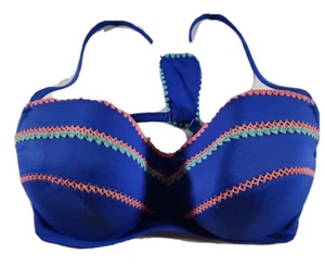 Shade & Shore Blue Swimsuit Top Bikini Bra  Womens Size 36D - Picture 1 of 7