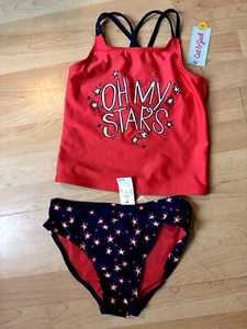 NWT, Cat & Jack, Girl's 2 Piece Swimsuit, UPF 50+, Size L (10/12) - Picture 1 of 8