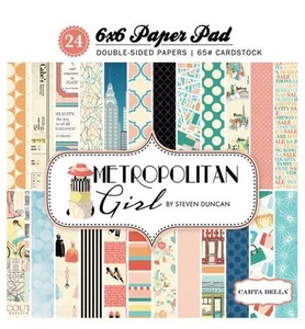 CARTA BELLA "METROPOLITAN GIRL" 6X6 PAPER PAD  SHOPPING TRAVEL SCRAPJACK'S PLACE - Picture 1 of 1