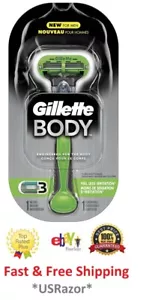 Gillette Body Razor Fits Mach3 Turbo M3 Power Venus Blades Refills Shaver handle - Picture 1 of 2
