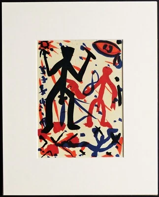 A.R. PENK - Farbige Druckgrafik " LYRIK " von 1993 im Passepartout - Bild 1 von 2