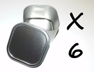 6 X 8 oz tapa cuadrada sin cordones supervivencia metal lata contenedor caja kit artesanal uso - Imagen 1 de 1
